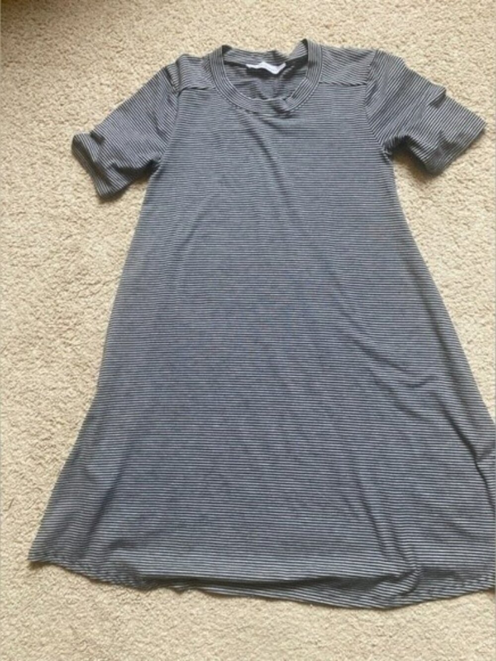 BCBGeneration Striped Short Sleeve Swing Mini Dress
